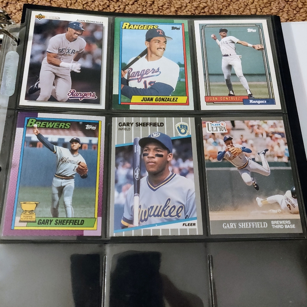 Lot of 6 Juan Gonzalez & Gary Sheffield Cards